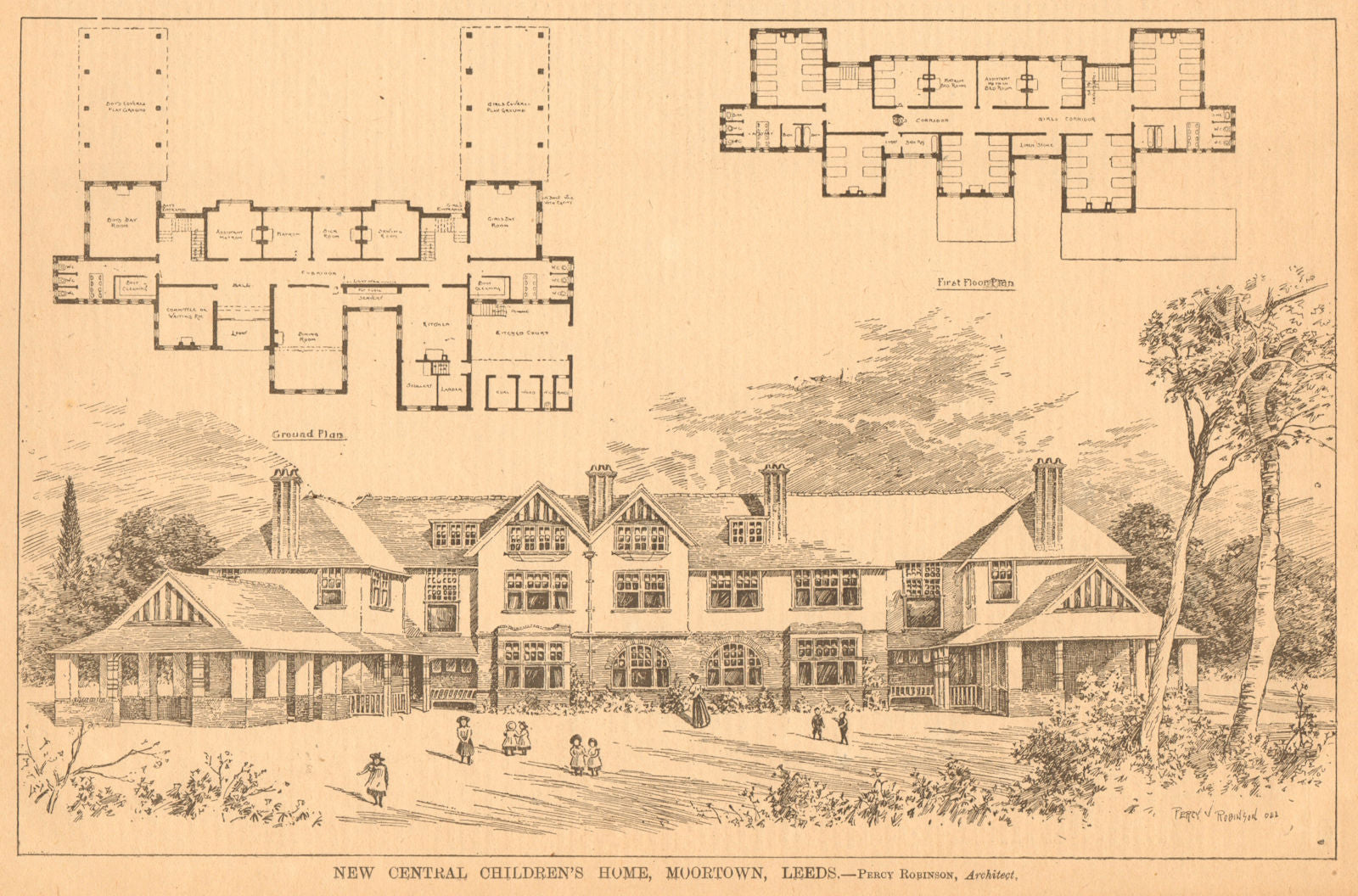 Central Children's Home, Street Lane, Moortown, Leeds. Percy Robinson Archt 1900